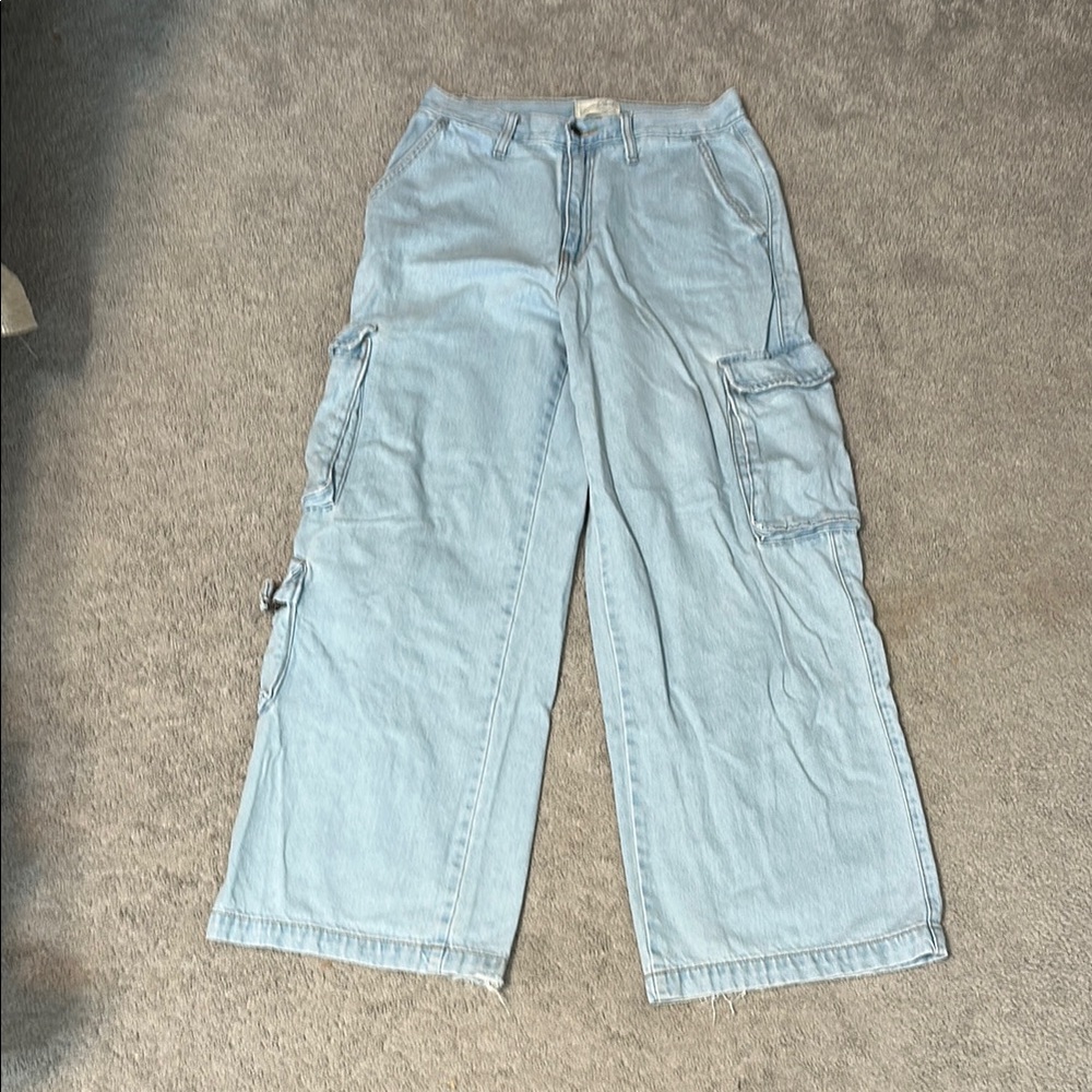 Light Blue Women's Cargo Jeans